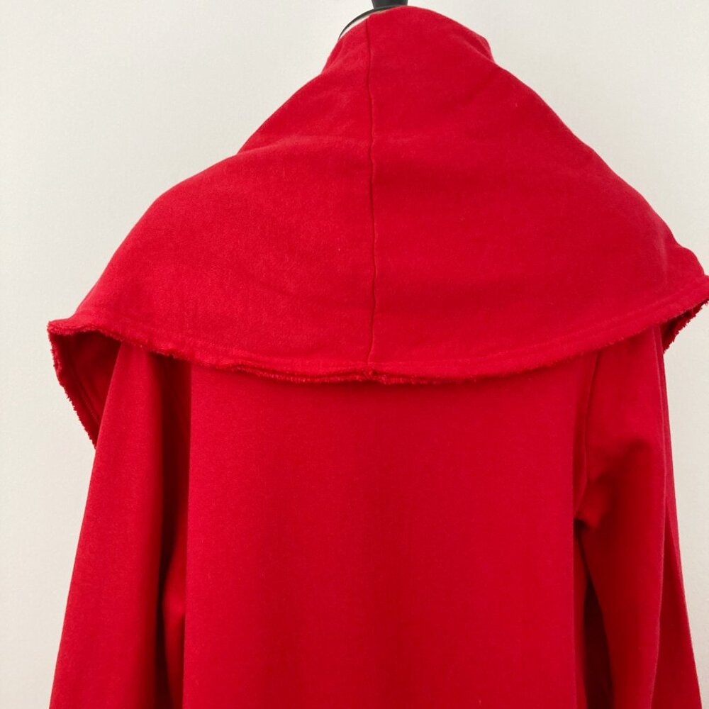 Bryn Walker Didion Wrap Coat in Rosehip Fleece Size M Bamboo Organic Cotton Red - Picture 5 of 12